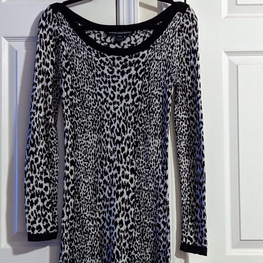 French Connection leopard print sweater dress